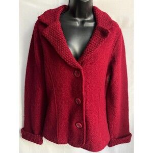Vintage David Brooks Red 100% Wool Blazer Jacket M Classy 80s Retro Essential
